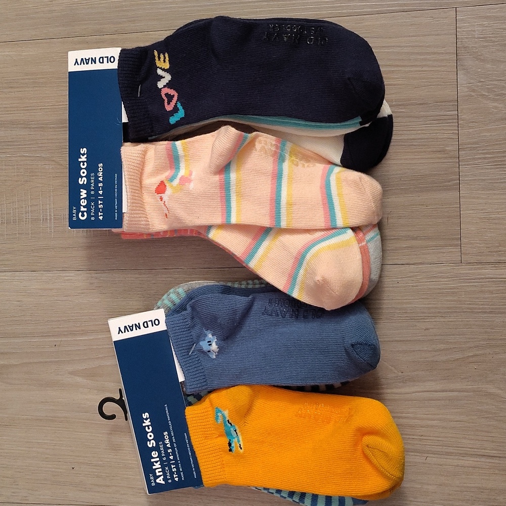 Old Navy Girls Crew Socks Bundle 4t-5t